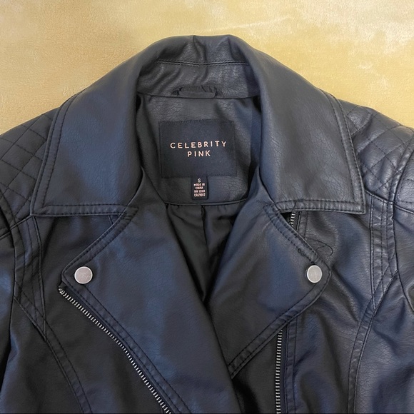 Celebrity pink faux leather jacket. - Picture 6 of 11